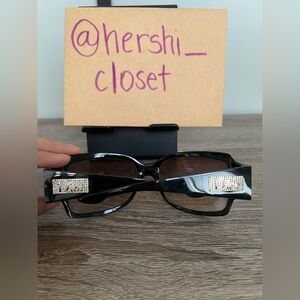 Vintage Y2K Dior Sunglasses Women's Rhinestone Black Silver